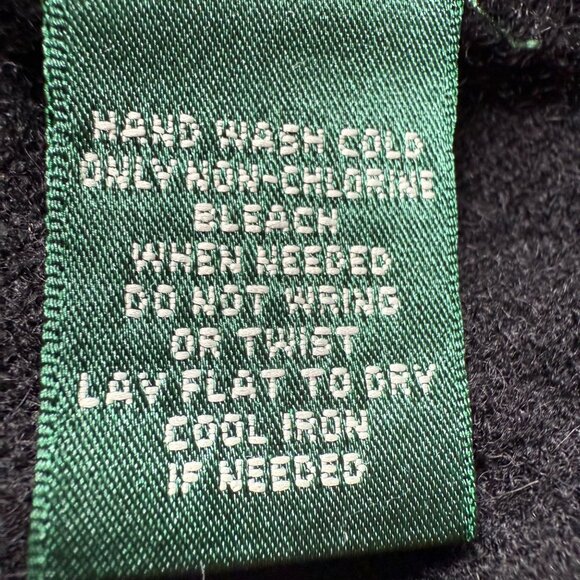 100% Cashmere Lauren Ralph Lauren Size L Black Knit Pullover Crew Neck Sweater - Picture 10 of 16